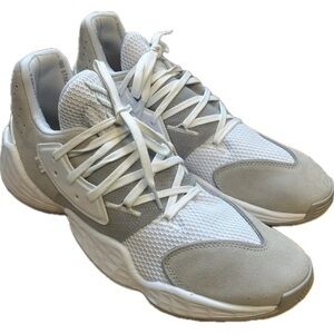 Adidas James Harden Vol 4 White Gray Basketball Shoes Mens Size 14 EF9653